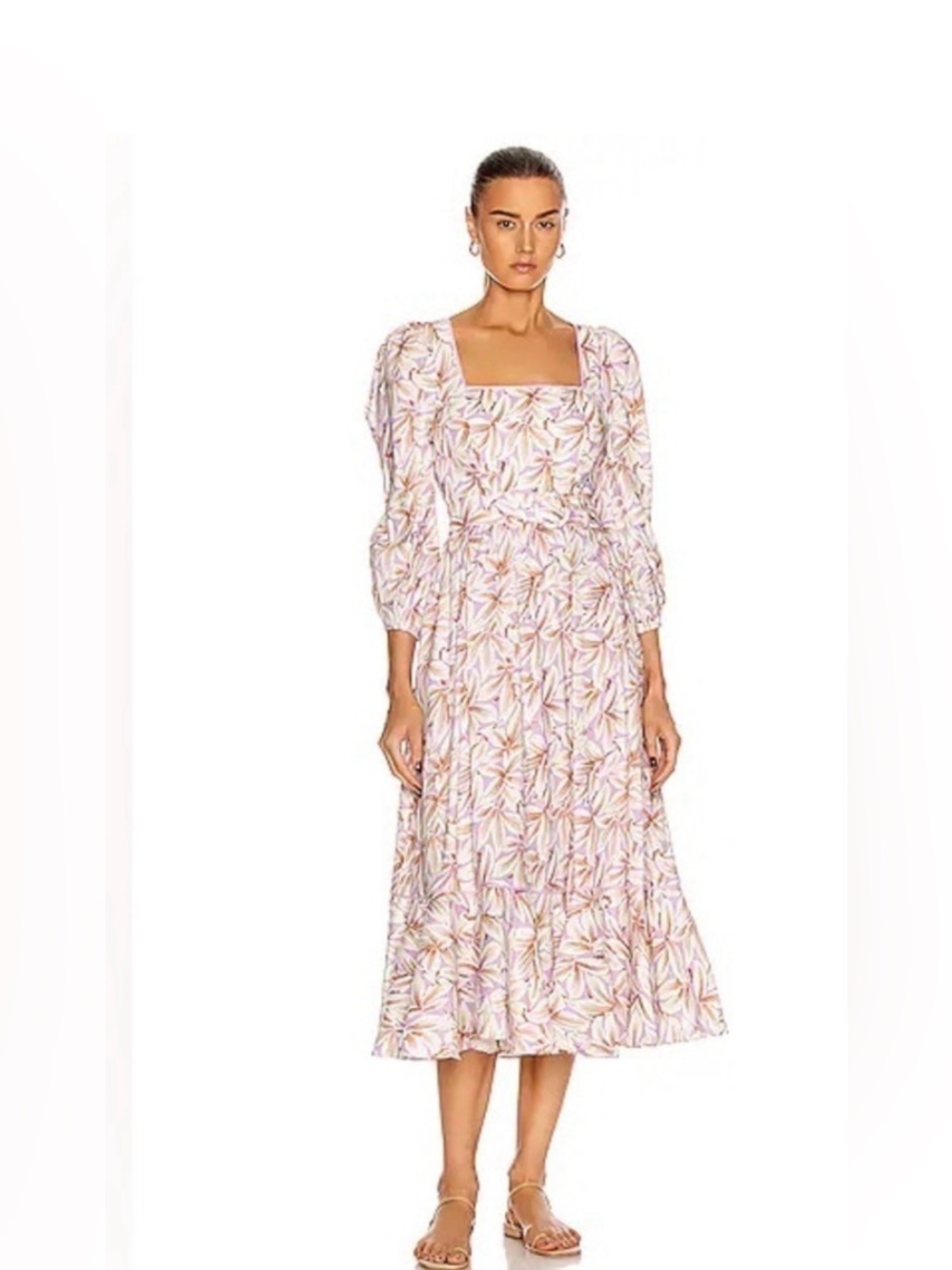 Jonathan Simkhai Ella Floral Belted Midi Dress, Size 8
